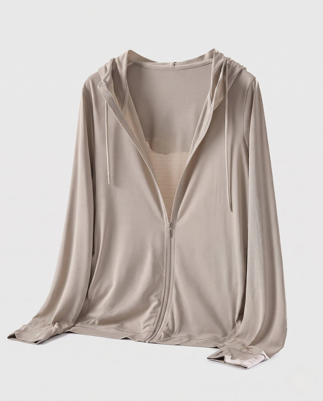 Women's Breathable Fitness Jacket with Hood and Full Zip R&B