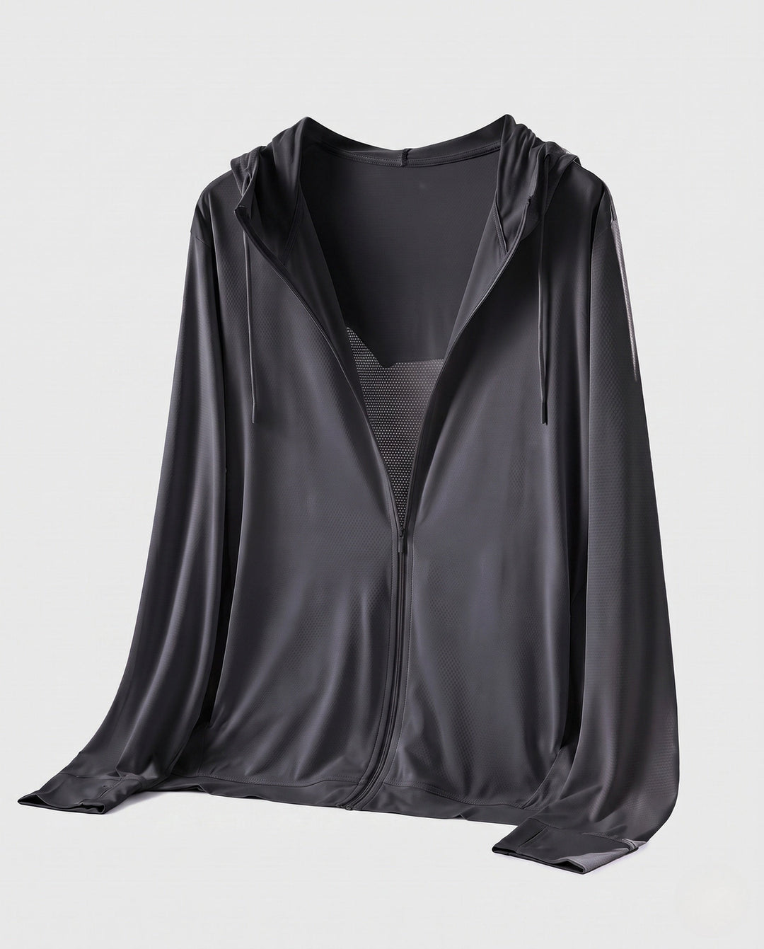Women's Breathable Fitness Jacket with Hood and Full Zip R&B