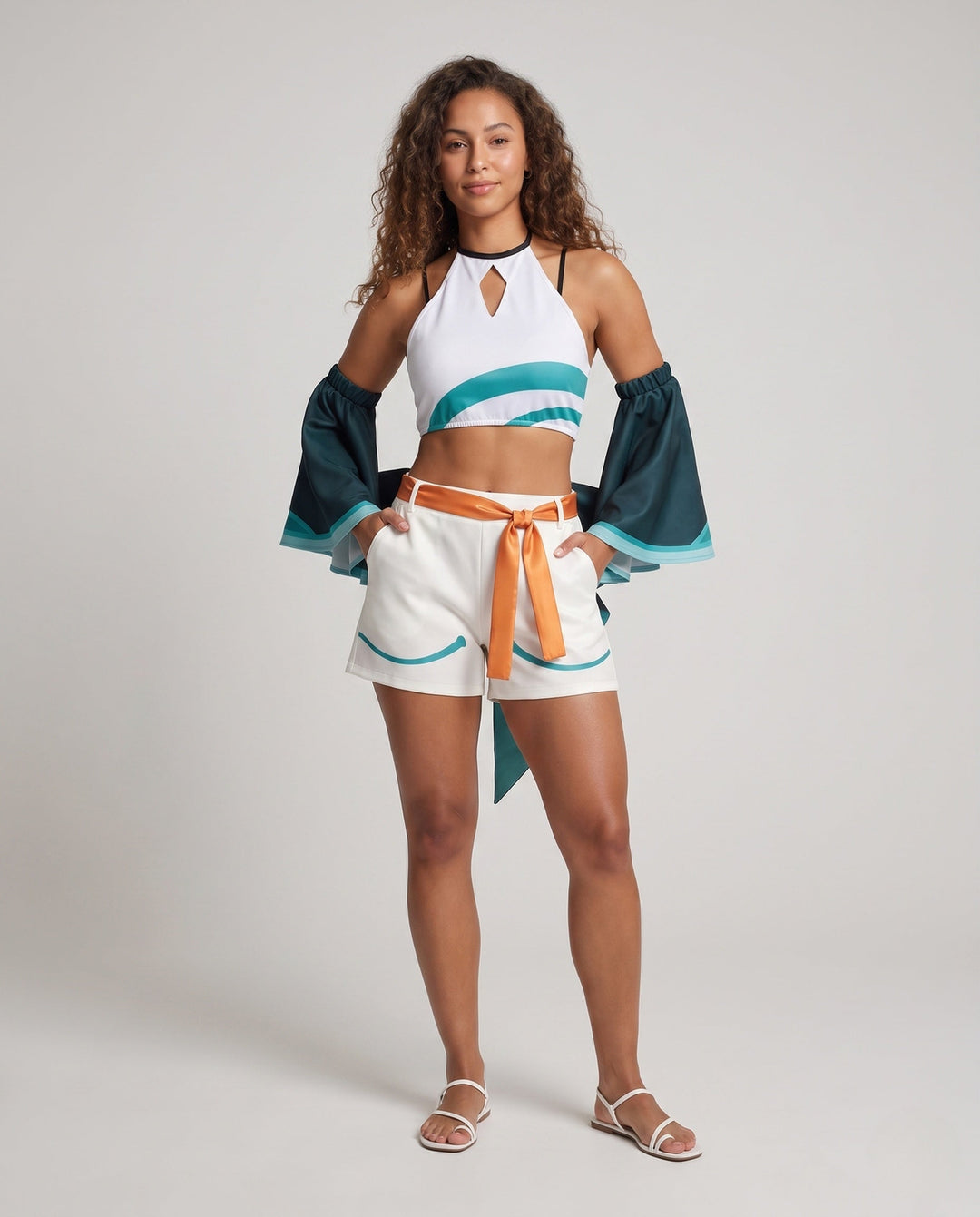 Women's Cosplay Outfit with Voluminous Sleeves and Decorative Shorts Echo Archive - Elena Harper