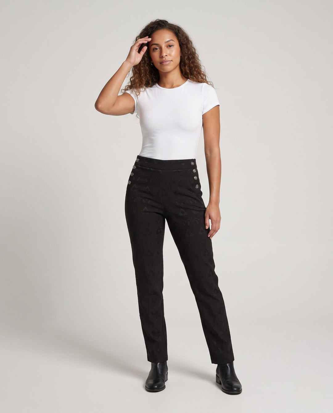 Ladies' Elegant Trousers with Fashionable Buttons Echo Archive - Elena Harper
