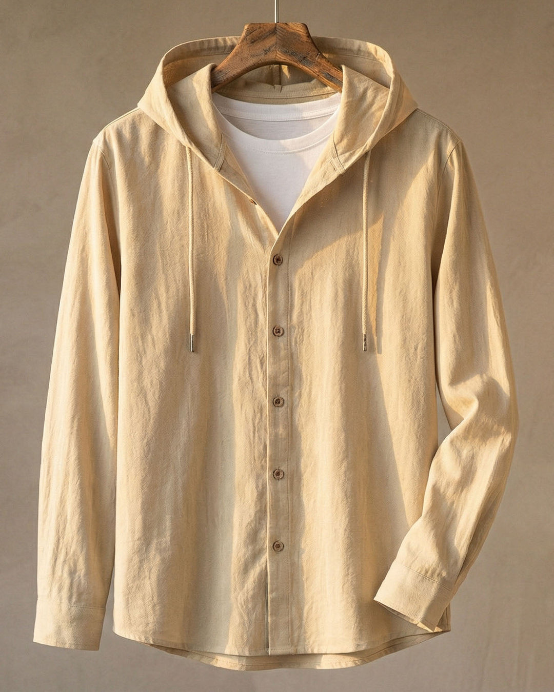 ELENA HARPER™  |  LINEN HOODED SHIRT FOR MEN