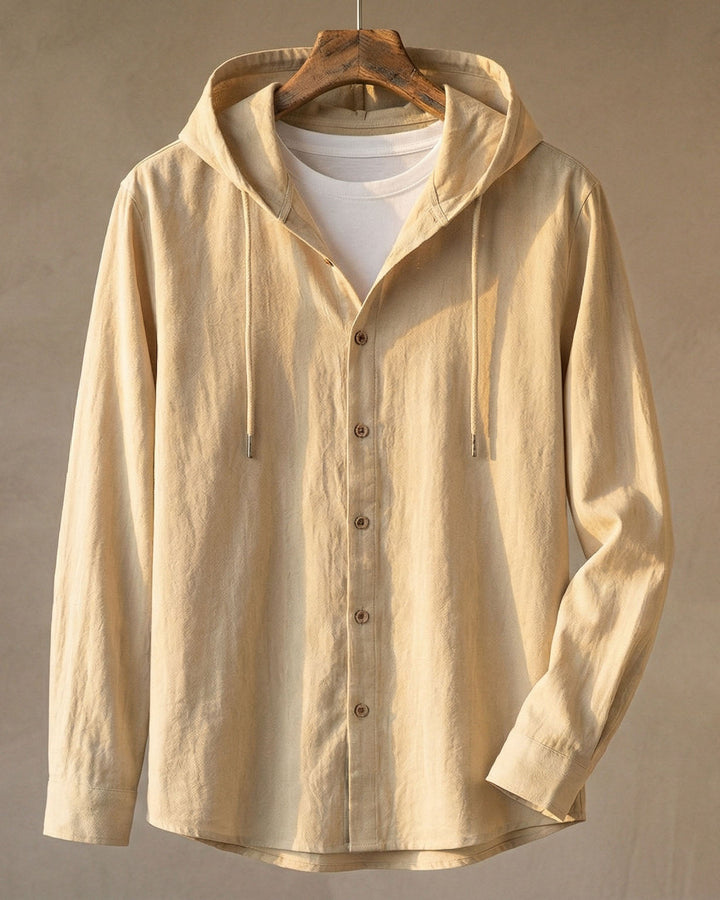 ELENA HARPER™  |  LINEN HOODED SHIRT FOR MEN