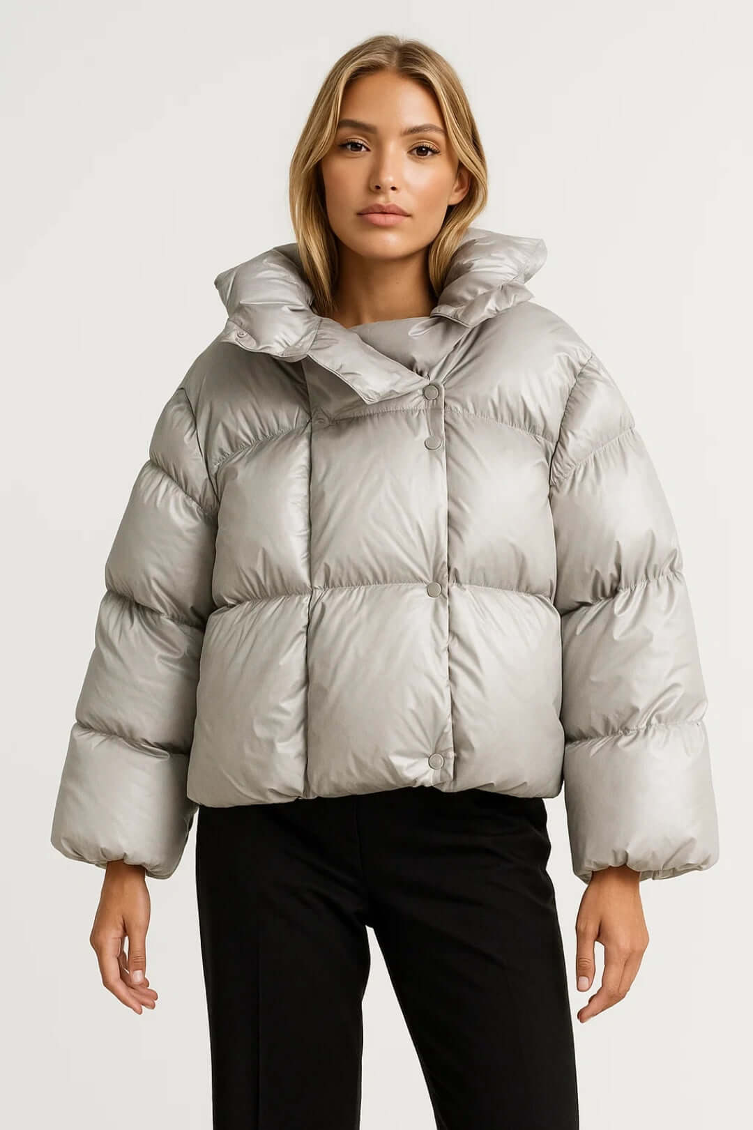 Women's Voluminous Puffer Jacket - Warm & Modern Winter Style