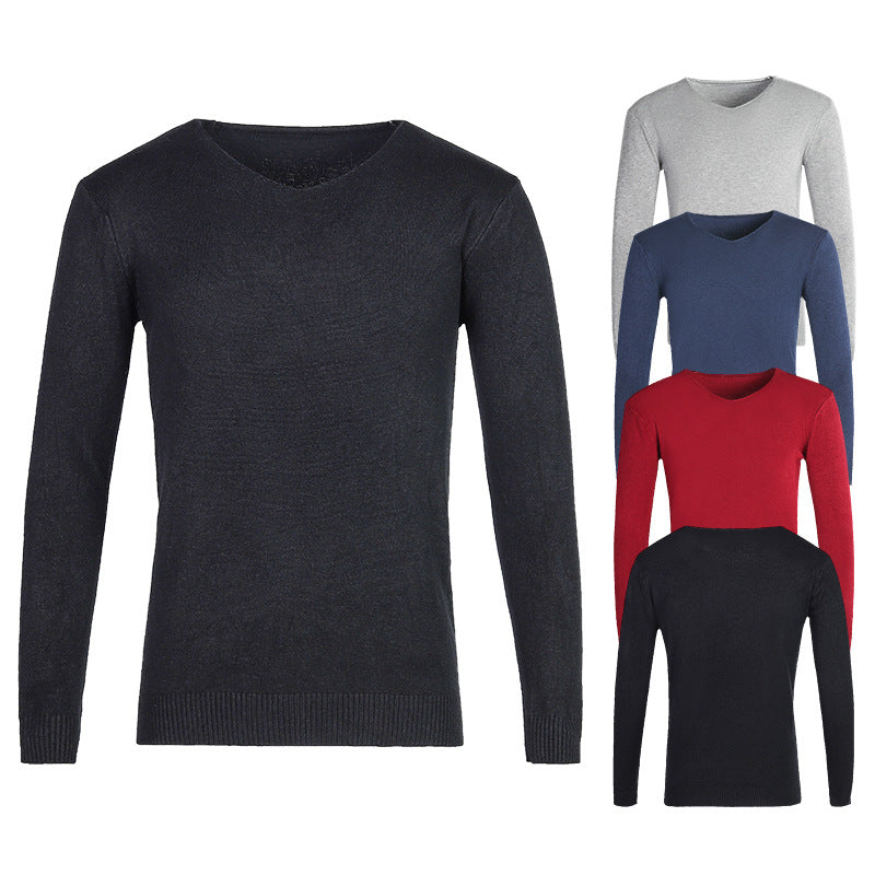 Men's Pullover | V-Neck & Ribbed Cuffs