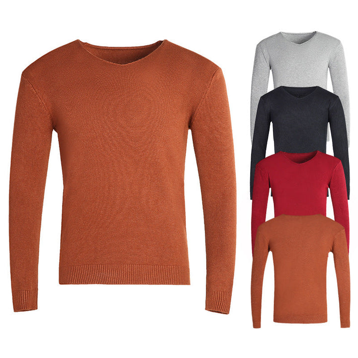 Men's Pullover | V-Neck & Ribbed Cuffs