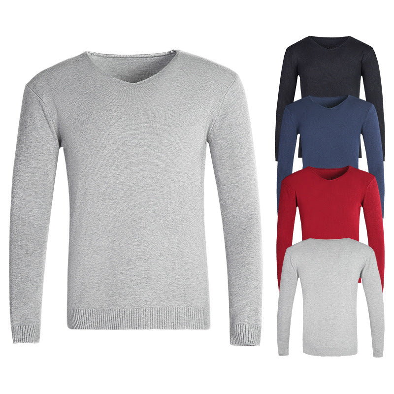 Men's Pullover | V-Neck & Ribbed Cuffs
