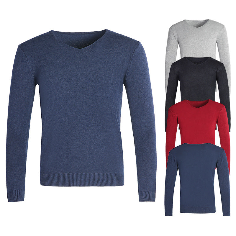 Men's Pullover | V-Neck & Ribbed Cuffs