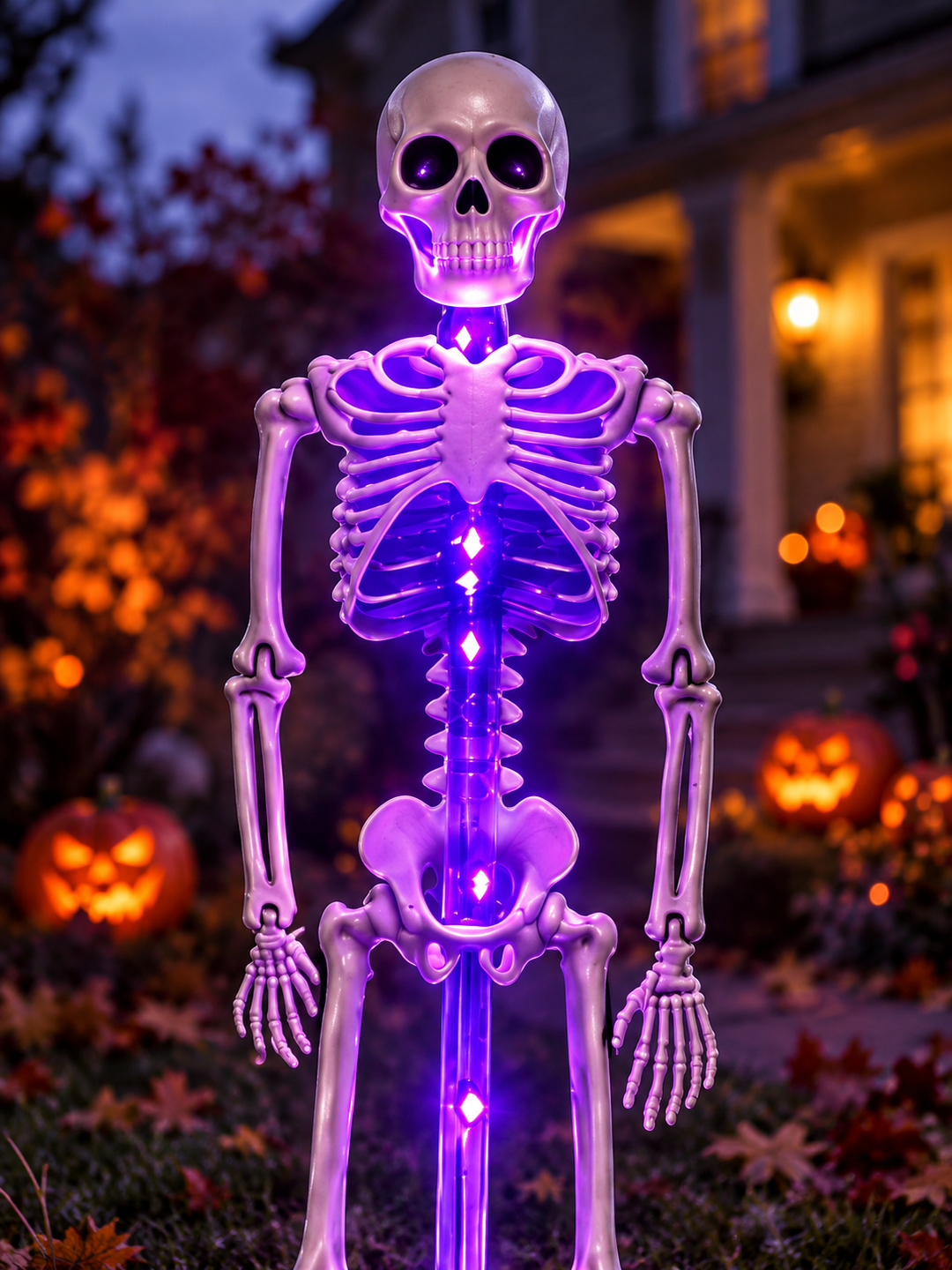 Solar Skull Halloween Garden Stake Light