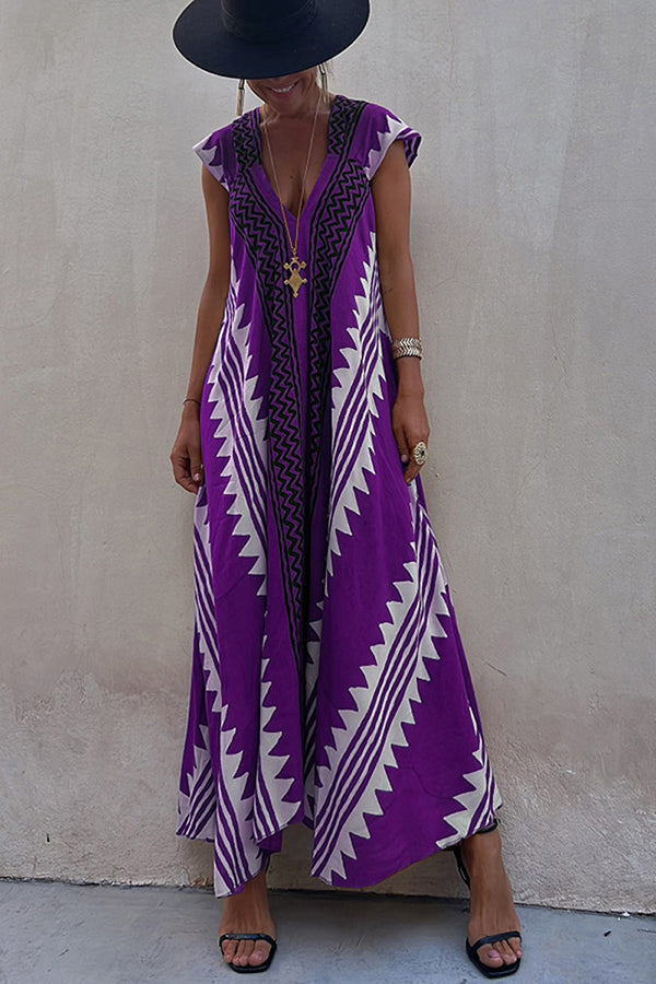 Camille | Casual Bohemian Dress with V-Neck