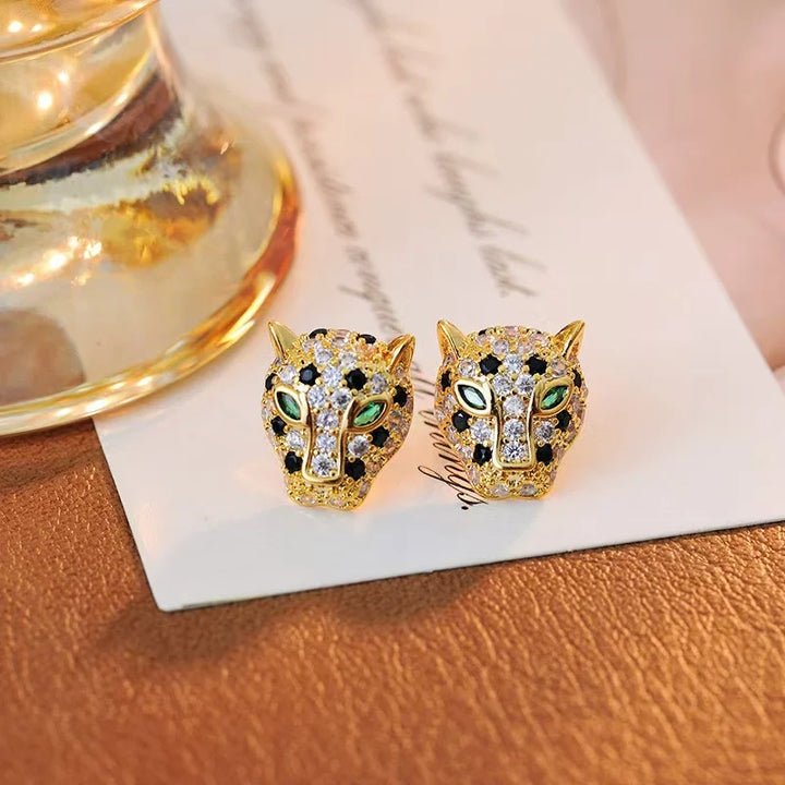 Colorful Leopard Crystal Statement Earrings - Elena Harper