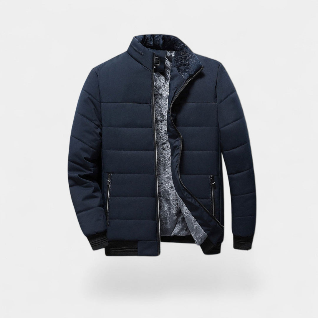 MEN'S QUILTED JACKET WITH HIGH COLLAR