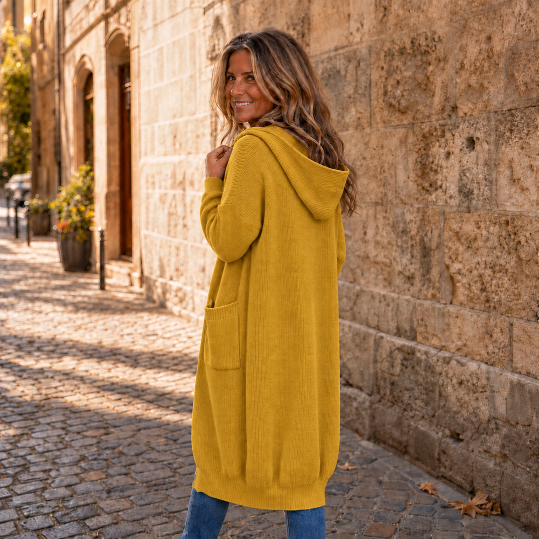 Coziva – Hooded Button-Front Knit Cardigan
