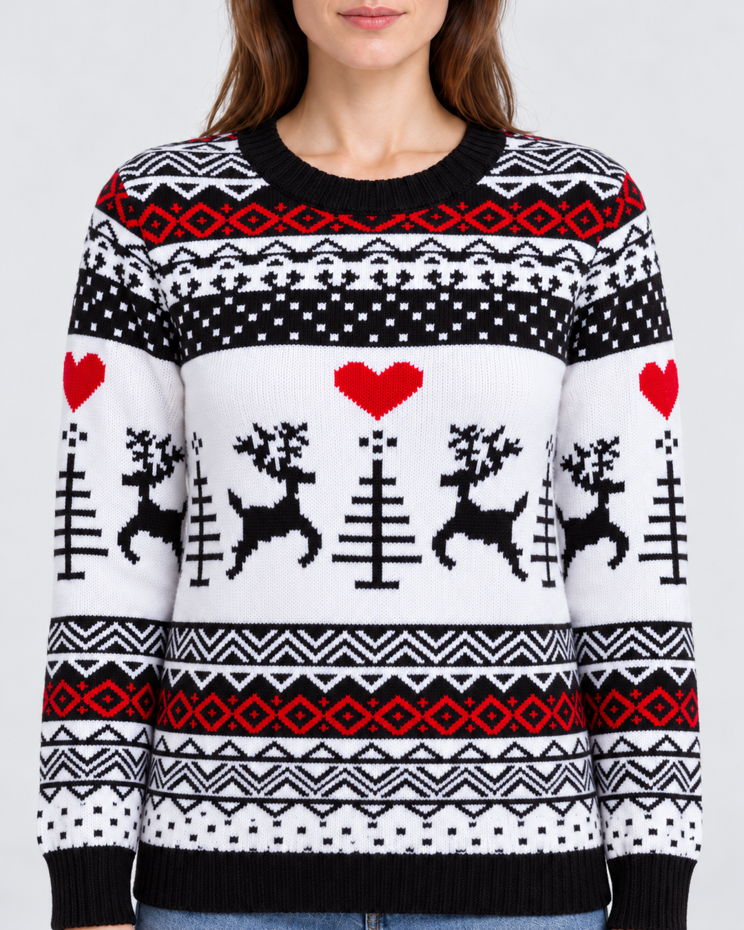 Pull Fair Isle with Bears, Reindeer, and Snowflakes for Women