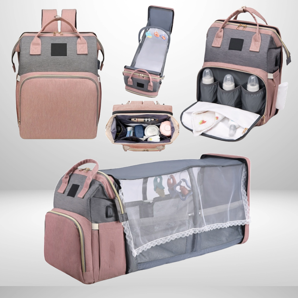 BabyNest™ 3-in-1 Diaper Backpack with Travel Bed