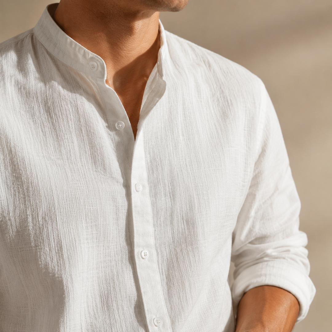 ELENA HARPER™  |  HENLEY LINEN SHIRT FOR MEN