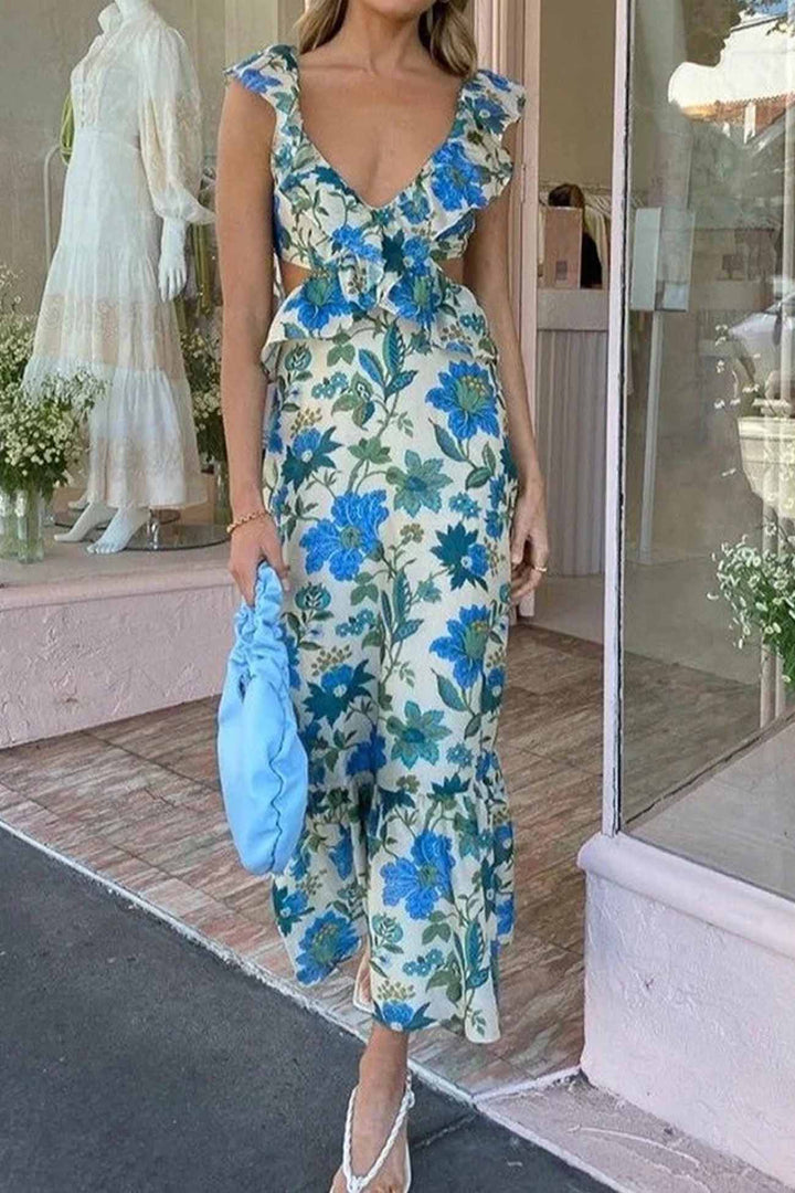 Ariella Floral Ruffle Dress - Elena Harper