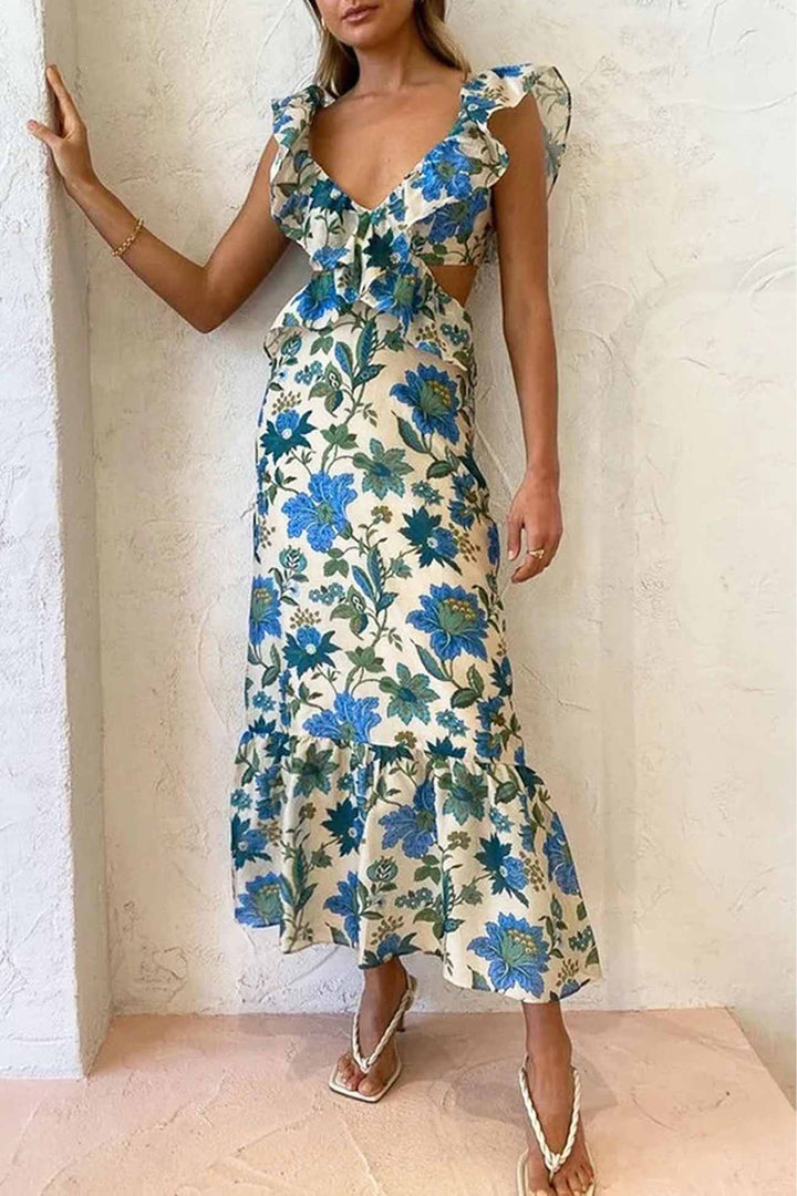 Ariella Floral Ruffle Dress - Elena Harper