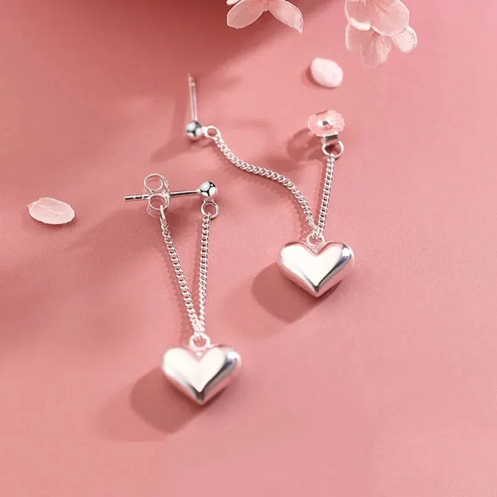 Antique Geometric Heart-Shaped Hoop Earrings