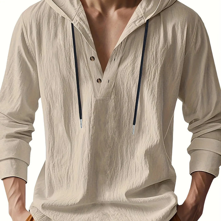 Luxury Linen Hooded Shirt - Elena Harper