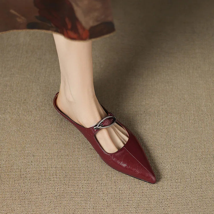Clara Natural Leather Mules, view 2 - Elena Harper