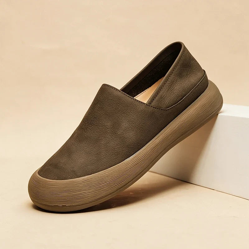 Alexius Soft Leather Pointed Loafers, view 8 - Elena Harper