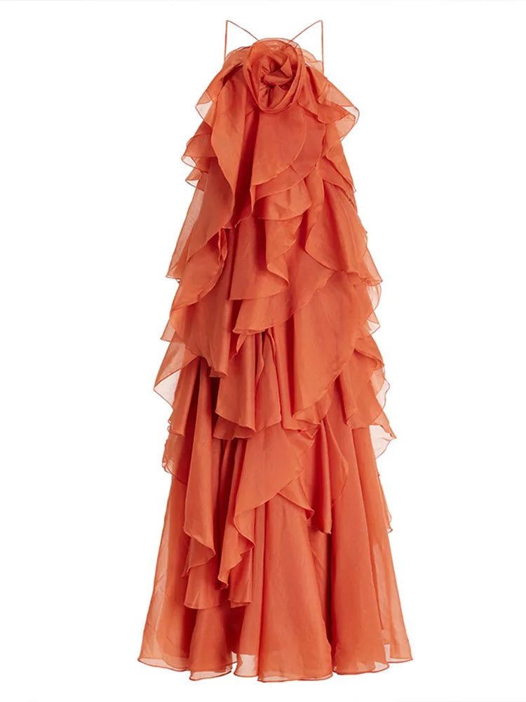 Ila Flowing Summer Dress with Layering Effect, view 6 - Elena Harper