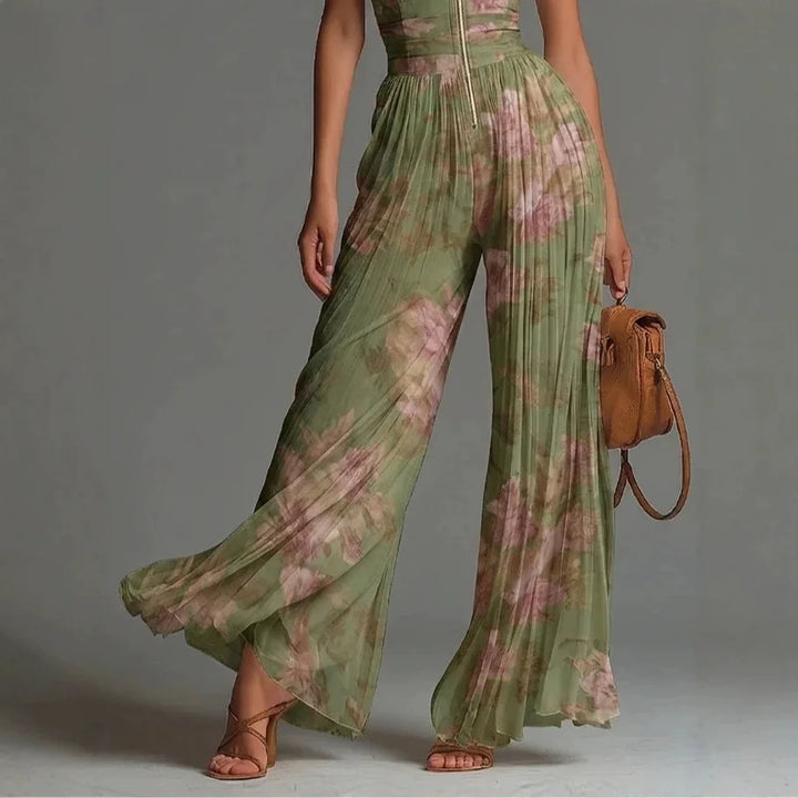 Corinna Flowy Chiffon Jumpsuit, view 4 - Elena Harper