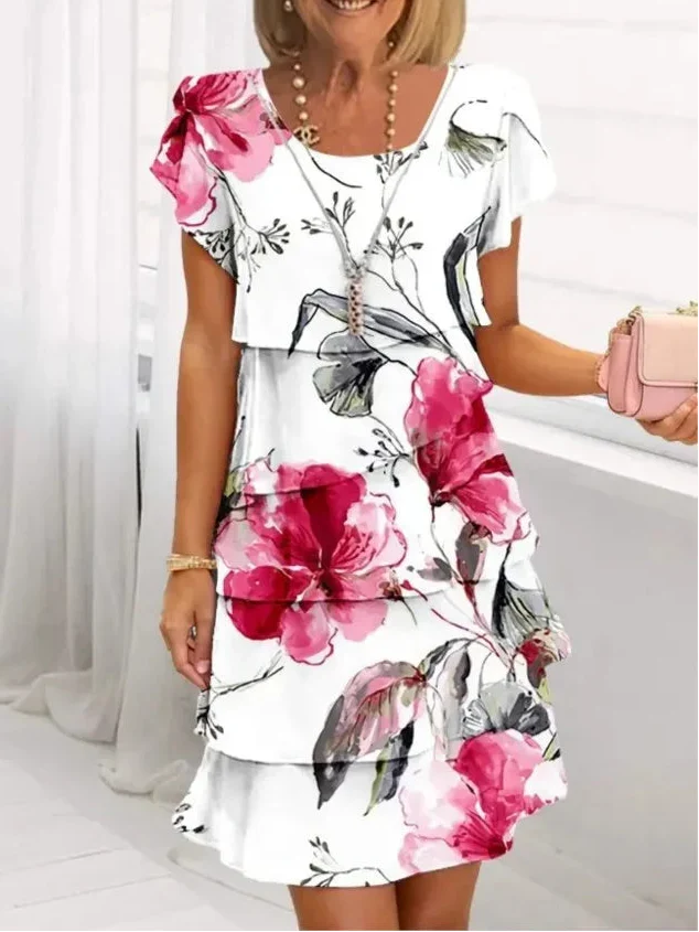 Cynthia Elegant Comfort Ruffle Dress - Elena Harper