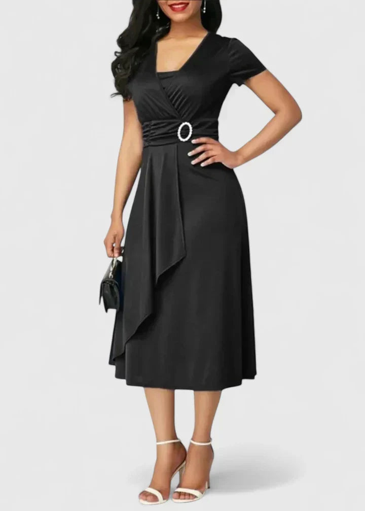 Zhyrelle Elegant Midi Dress - Elena Harper