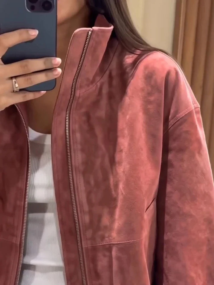 Anna Soft Suede Jacket, view 5 - Elena Harper