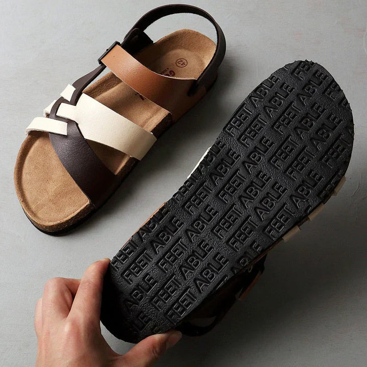Slingback Sandals with Open Toe and Buckle Closure for Men