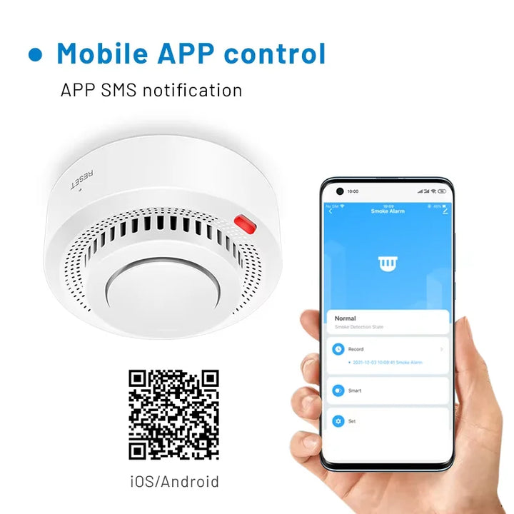 Smart WiFi Smoke Detector Fire Alarm 85dB SafeSense, view 2 - Elena Harper
