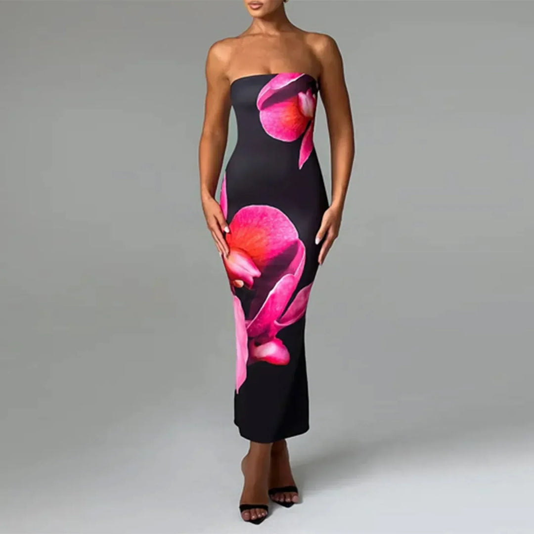 Thistle Vintage Flower Print Off-Shoulder Bodycon Dress - Elena Harper