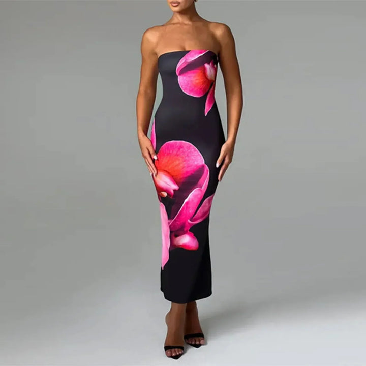 Thistle Vintage Flower Print Off-Shoulder Bodycon Dress - Elena Harper