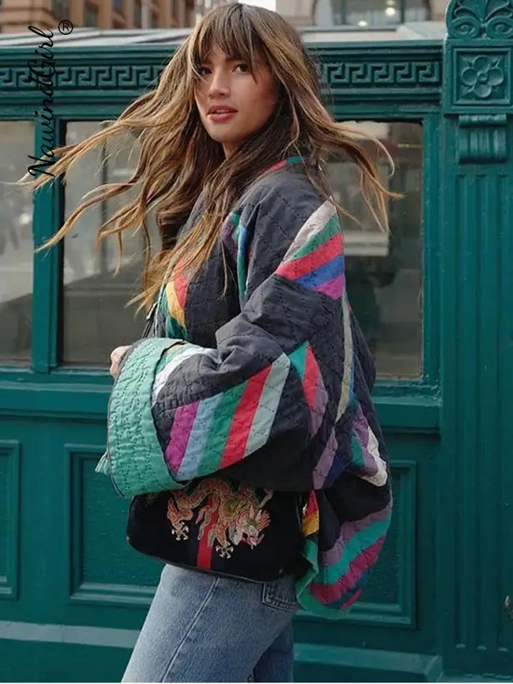 Juliette Striped Quilted Jacket - Elena Harper
