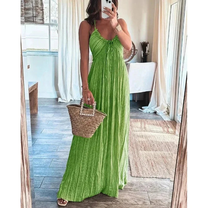 Renly - Sleeveless A-Line Sling Long Dress