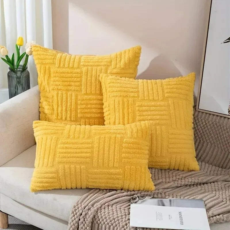 Faux Fur Plush Pillow Covers, view 7 - Elena Harper