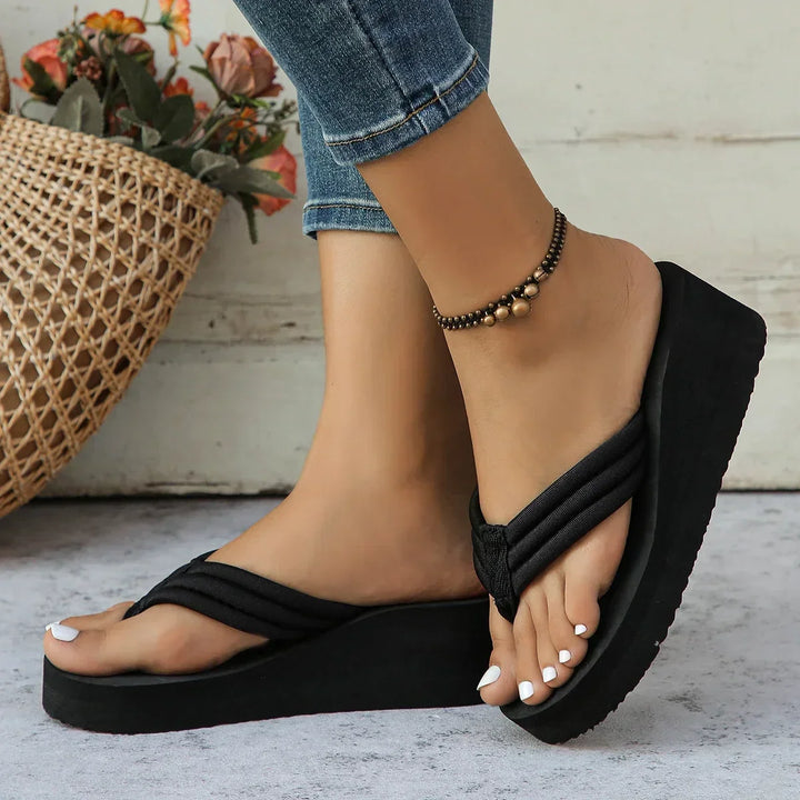 Klara Plush Platform Sandal, view 4 - Elena Harper