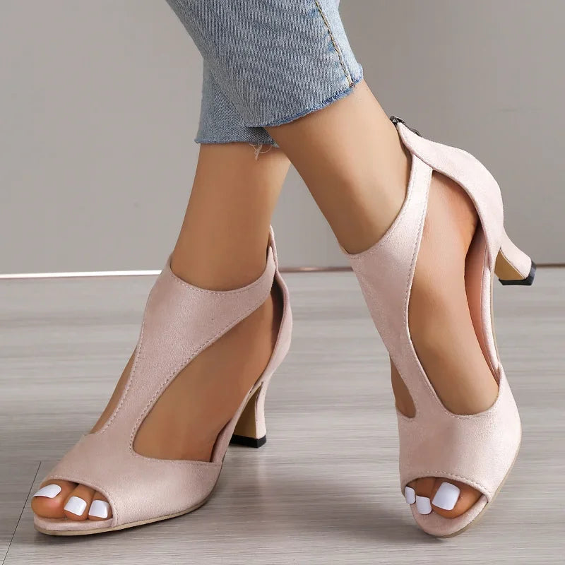 ALANA Sleek Open-Side Heels - Elena Harper