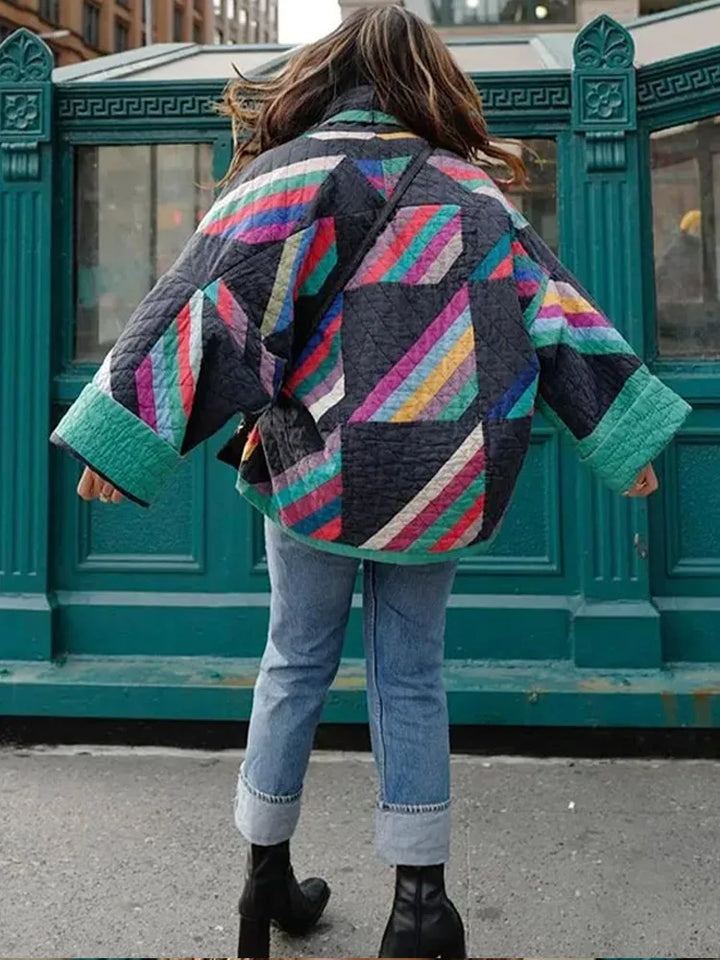 Juliette Striped Quilted Jacket, view 3 - Elena Harper
