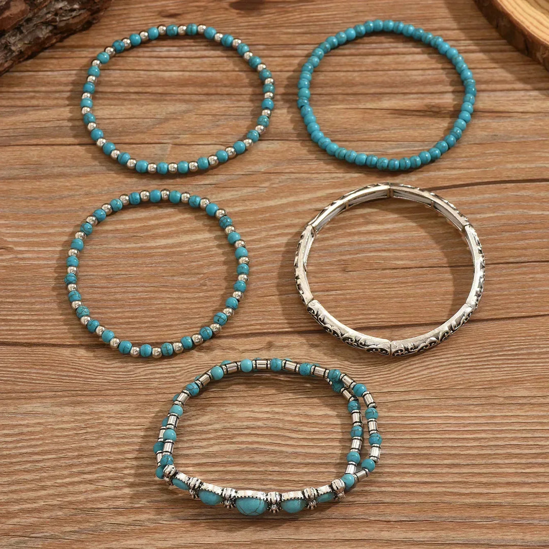 Maëlys Refined Turquoise Multi-Strand Bracelet - Elena Harper