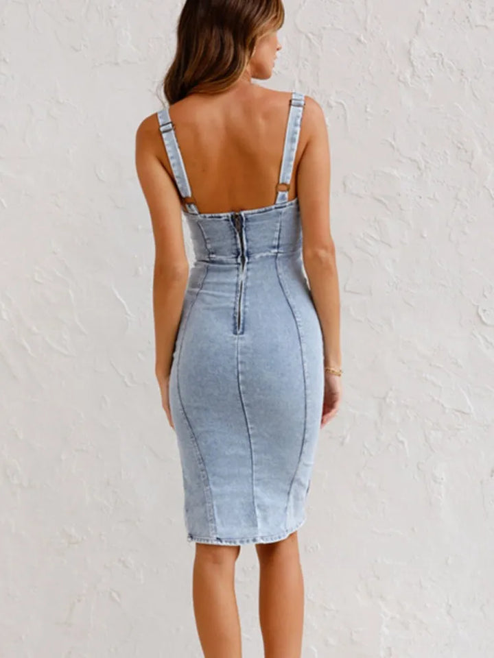 Élodie Elegant Denim Dress - Elena Harper