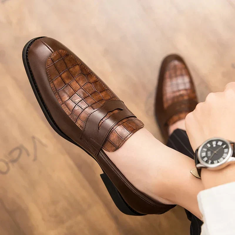 Ezequiel Crocodile Loafers, view 6 - Elena Harper