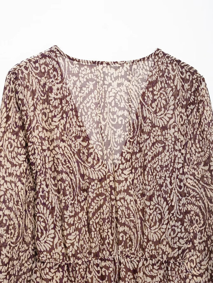 Crescenza Breezy V-Neck Dress, view 2 - Elena Harper