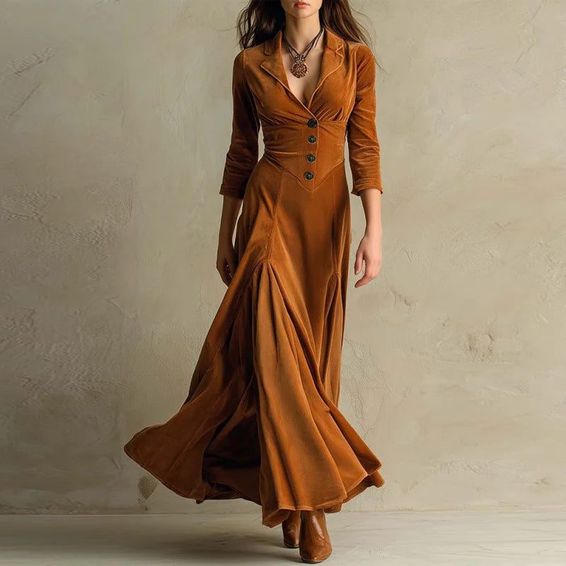 Mirella | Fluid Velvet Maxi Dress