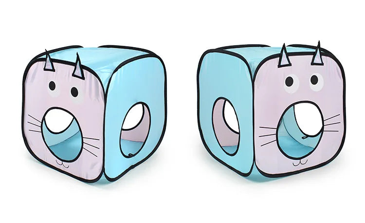Cat Play Tunnel with Integrated Cat House for Interactive Fun
