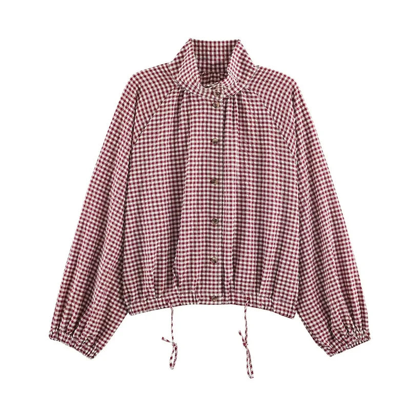 Juna Soft Gingham Jacket, view 2 - Elena Harper