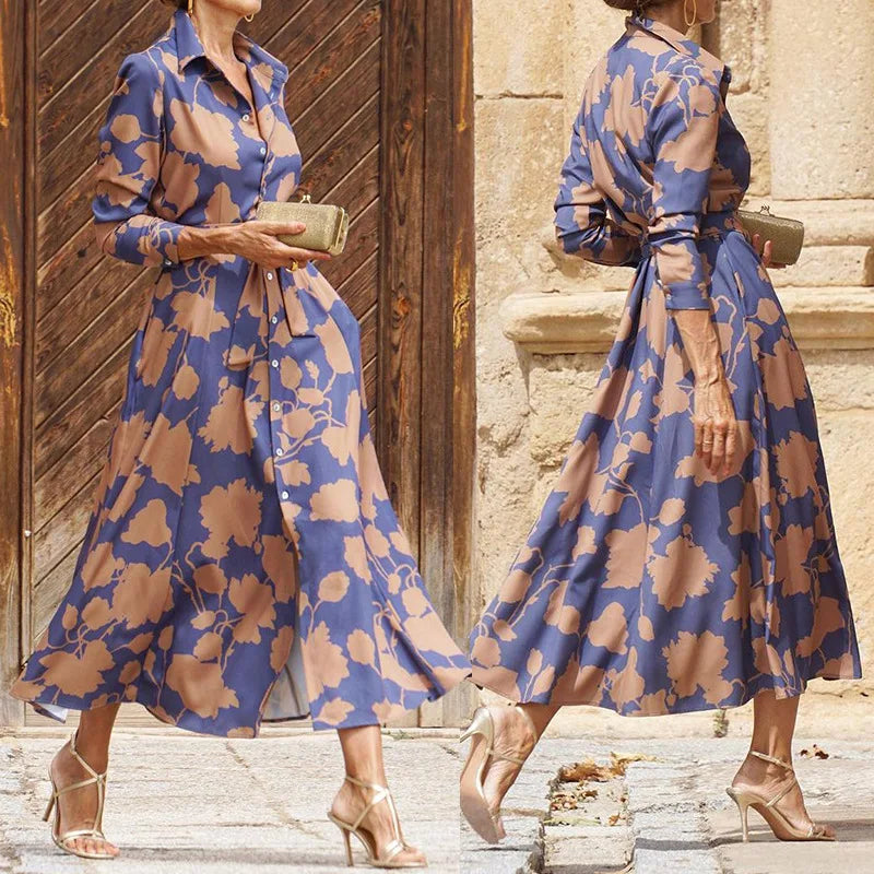 Verina - Elegant V-Neck Long Dress