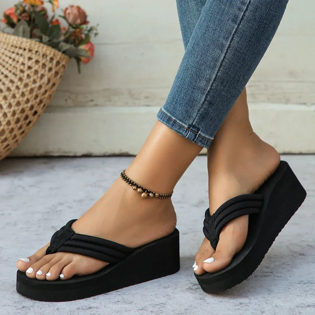 Klara Plush Platform Sandal, view 6 - Elena Harper