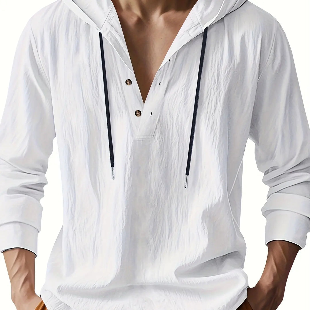 Luxury Linen Hooded Shirt - Elena Harper
